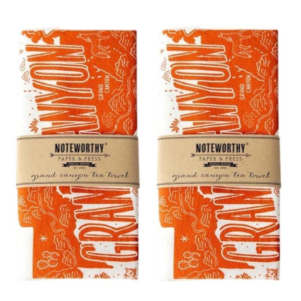 Noteworthy Paper‎ & Press Grand Canyon Tea Towel Set of 2 Screen Print NWT USA